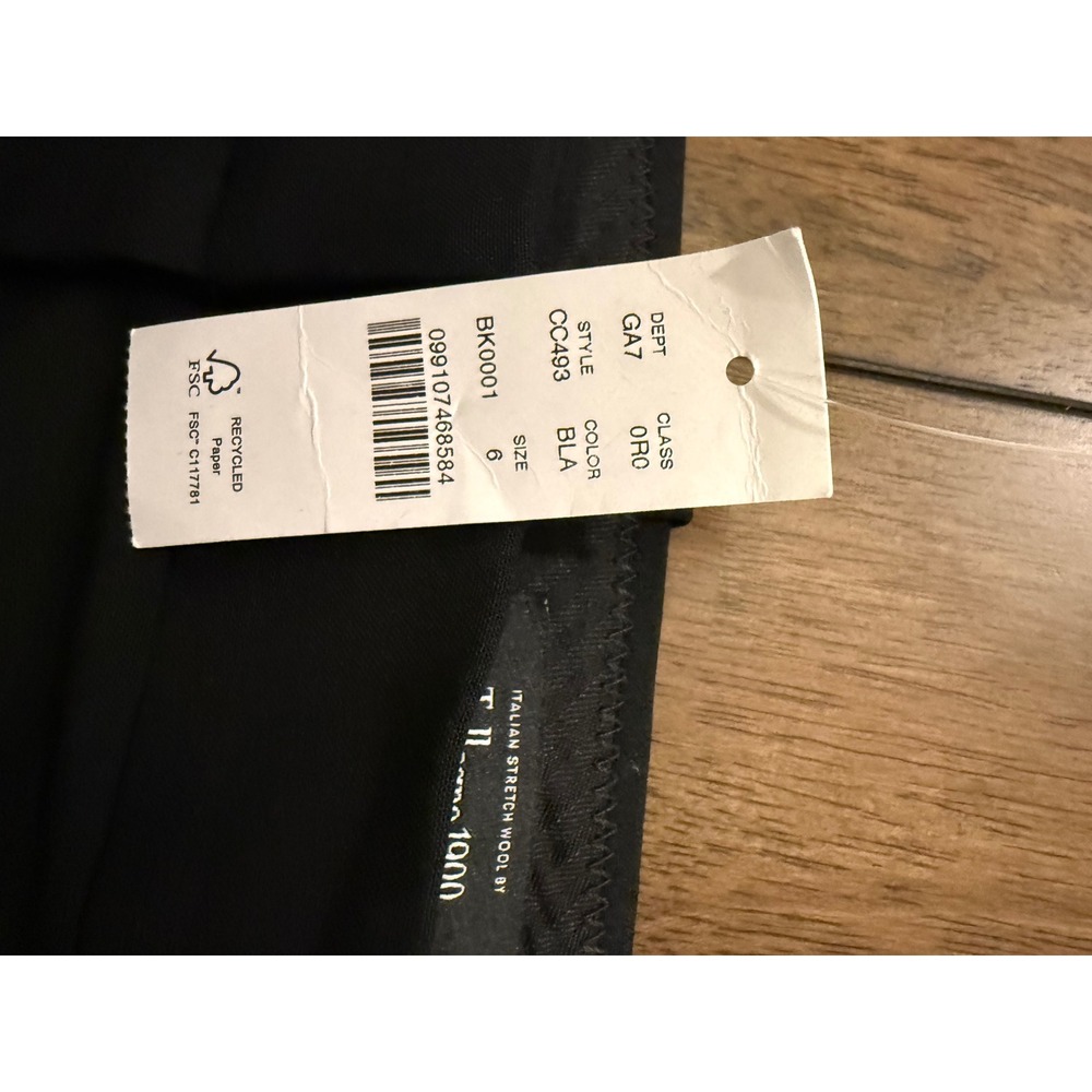 J.Crew Collection Italian Stretch Wool Wide Leg Pleated Pants Black CC493 Size 6 - Picture 6 of 7